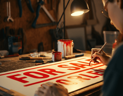 making lot for sale sign