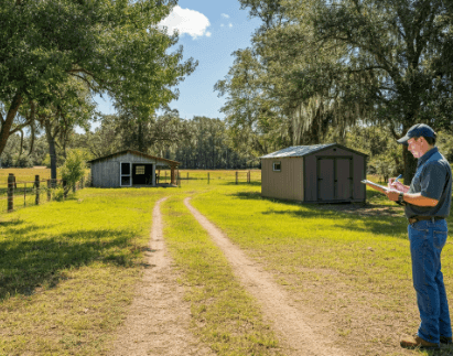 selling land with existing structures in Century Florida