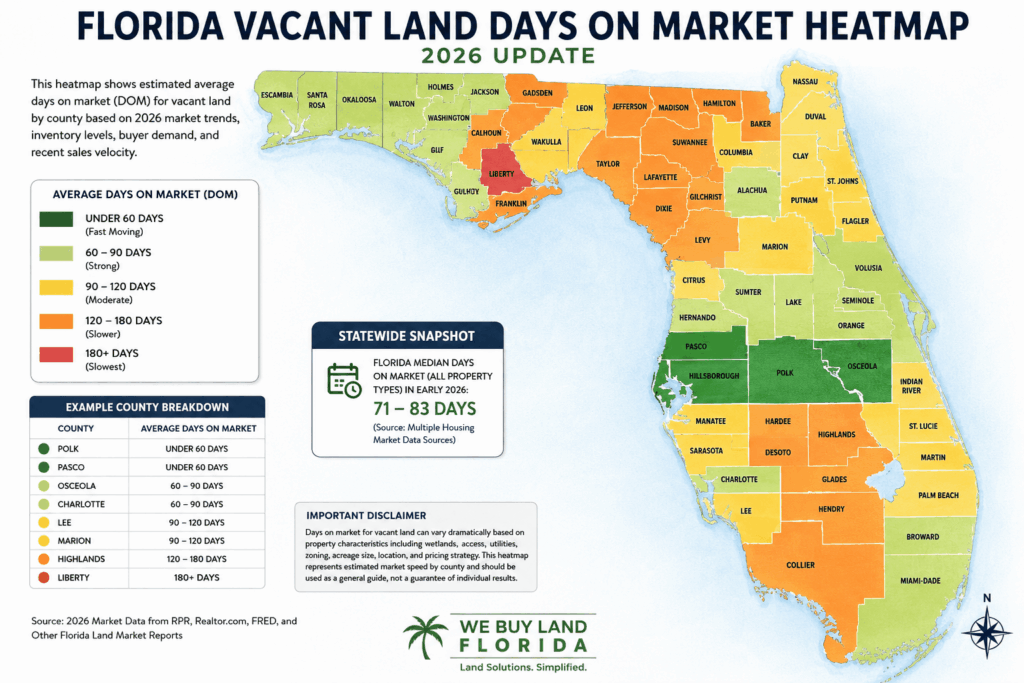 Florida Vacant Land Days on Market Heat Map
