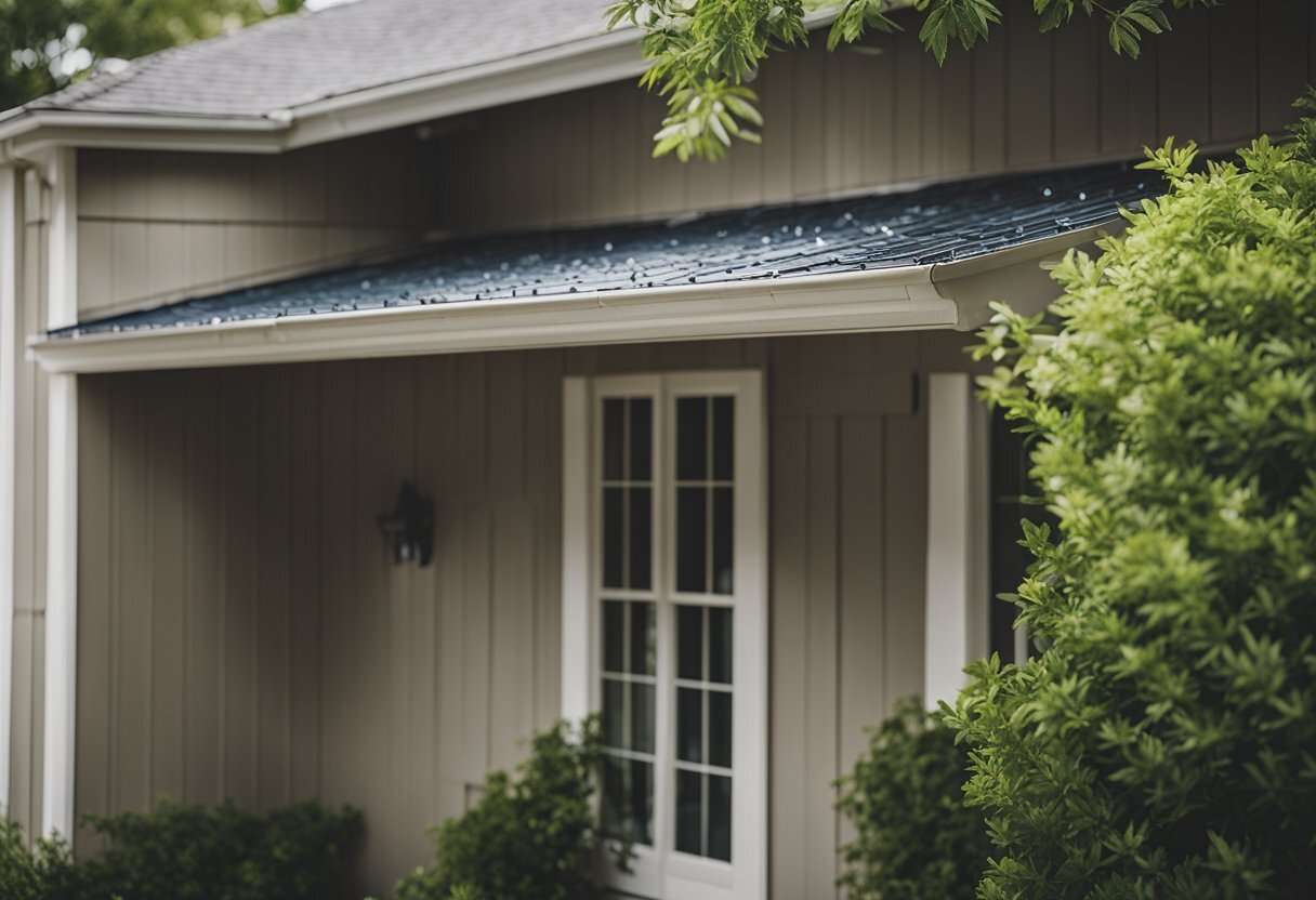A house in Texas with gutters directing rainwater away from the foundation