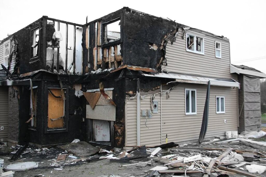 Fire Damaged Home Outside