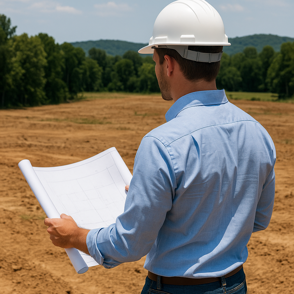 Real estate developer reviewing land in Knoxville TN for subdivision