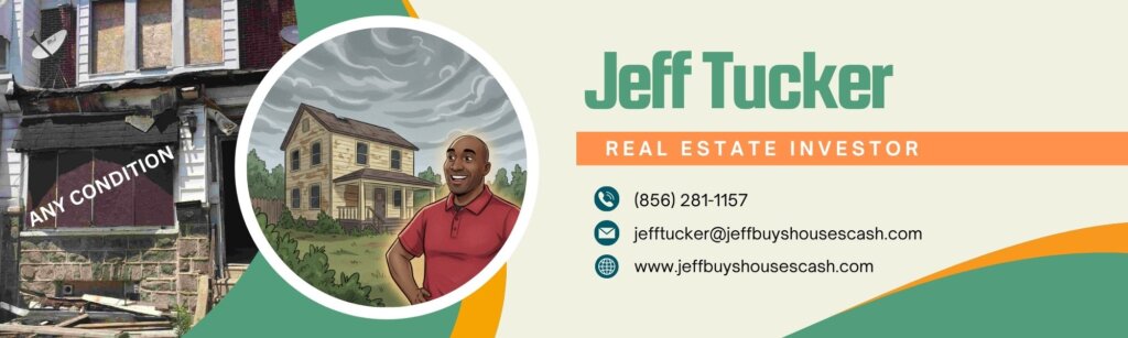 cartoon image of jeff in front of distressed property