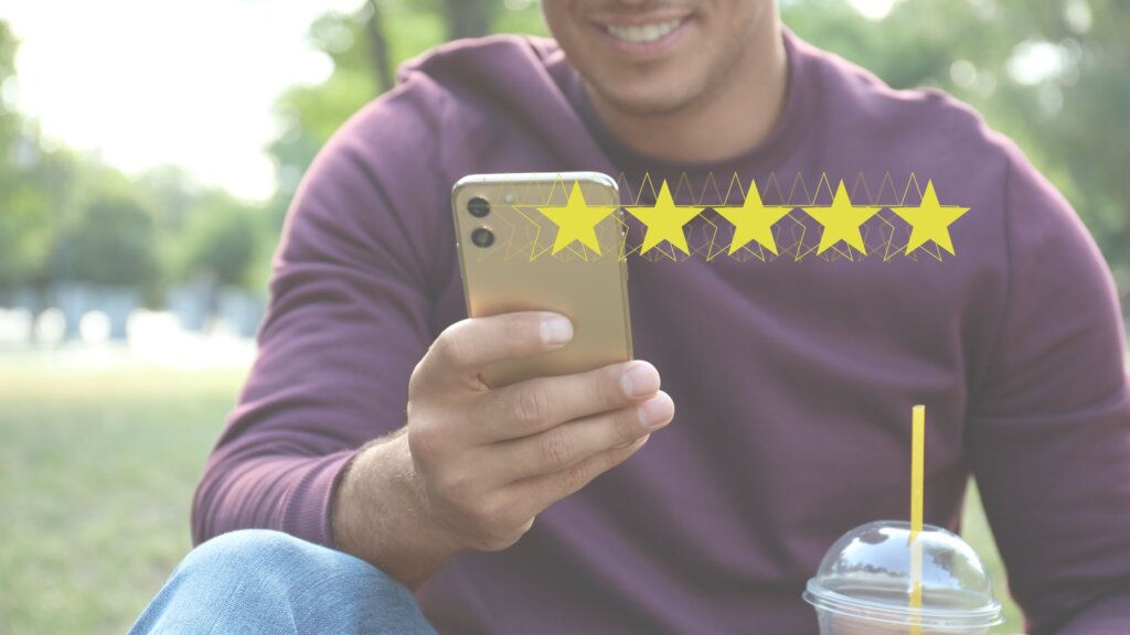 client giving a review of jeff buys houses cash on cell phone