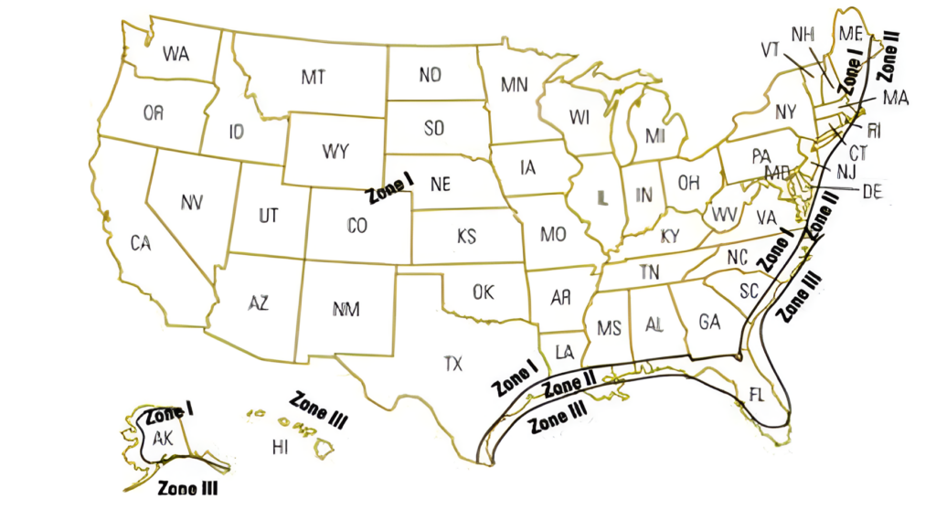Mobile Home Wind Zone Map. Answers, "What is my mobile home wind zone?'
