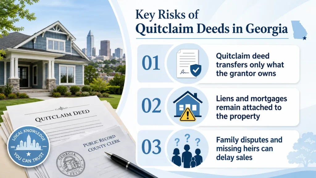 quitclaim deed georgia - Key risks of Quitclaim Deeds