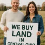 A wide open piece of farmland in Central Ohio with a ‘For Sale’ sign, representing Property Peace’s commitment to buy land in Central Ohio for cash