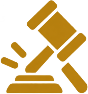 Auction gavel icon representing bidding and sales.