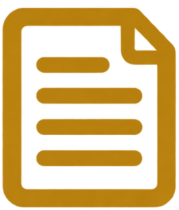 Notice icon featuring a document with lines and a folded corner.