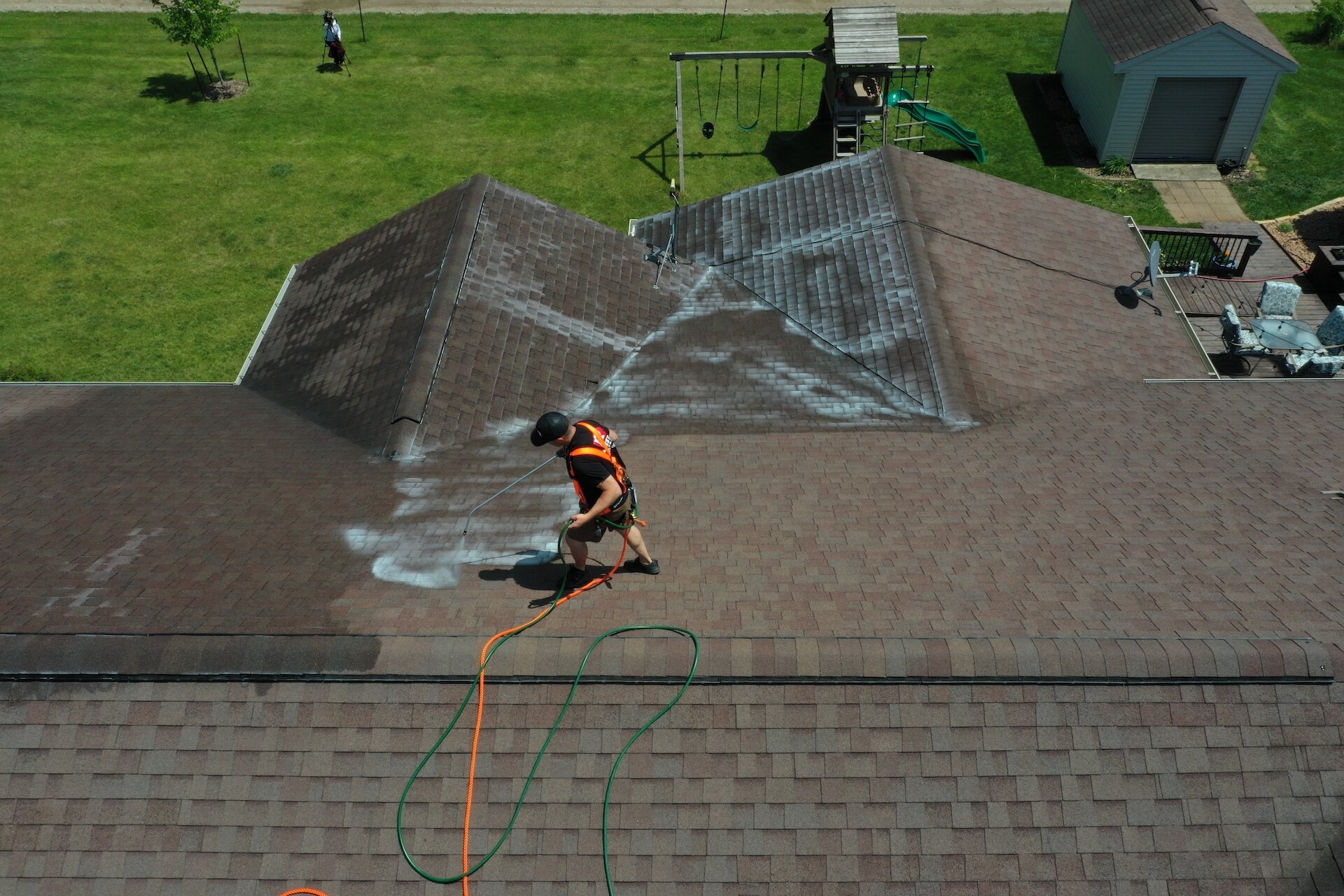 Peak 301 being applied to a roof