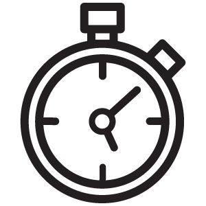 Stopwatch icon representing fast cash mobile home buying in South Carolina by Table Rock Homebuyers.