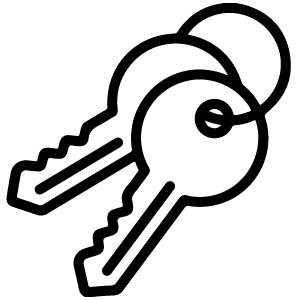 Icon of keys representing moving and needing to sell a home fast in South Carolina.