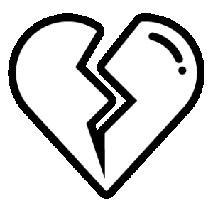 Broken heart icon symbolizing home sale during divorce in Greenville, South Carolina – Table Rock Homebuyers.