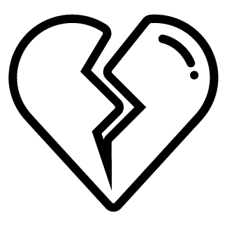 Broken heart icon symbolizing home-sale due to divorce in South Carolina – Table Rock Homebuyers