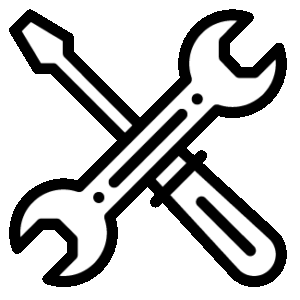 Wrench and screwdriver icon symbolizing home repair solutions offered by Table Rock Homebuyers, cash home buyers in Greenville South Carolina.