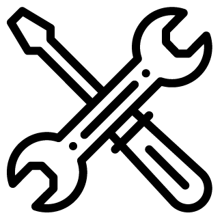 Wrench and screwdriver icon symbolizing mobile home repair solutions offered by Table Rock Homebuyers, cash mobile home buyers in South Carolina.
