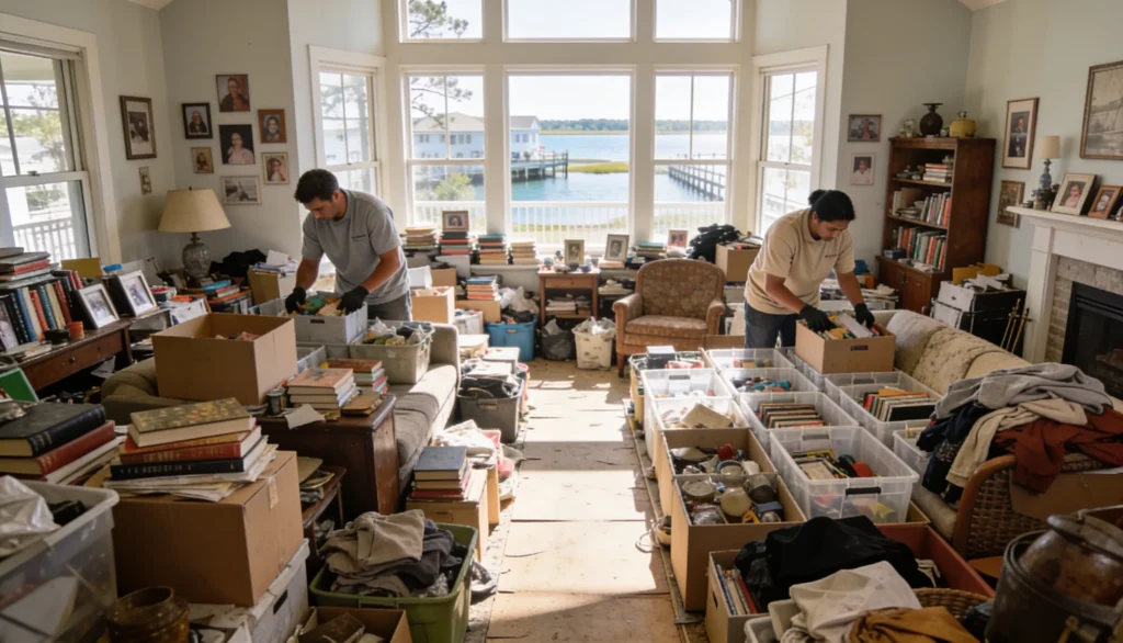 hoarder house cleanout - a hoarder house being organized