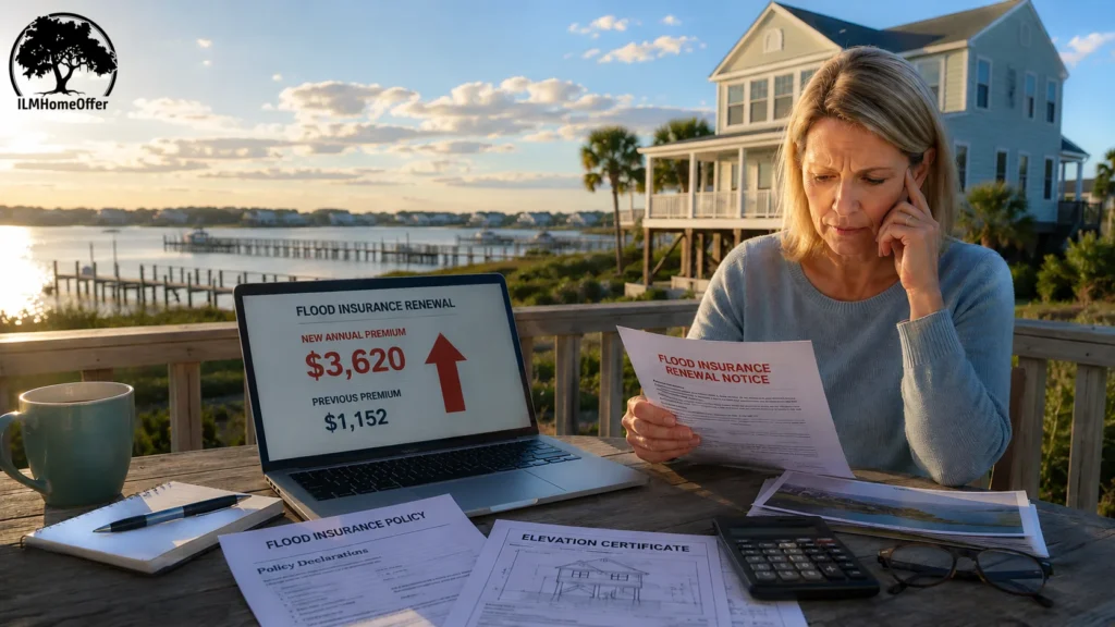 selling a coastal NC home with rising flood insurance - feature image