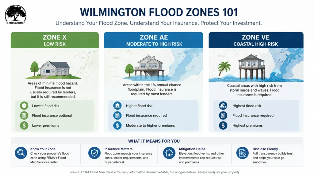 selling a coastal NC home with rising flood insurance - wilington flood zones