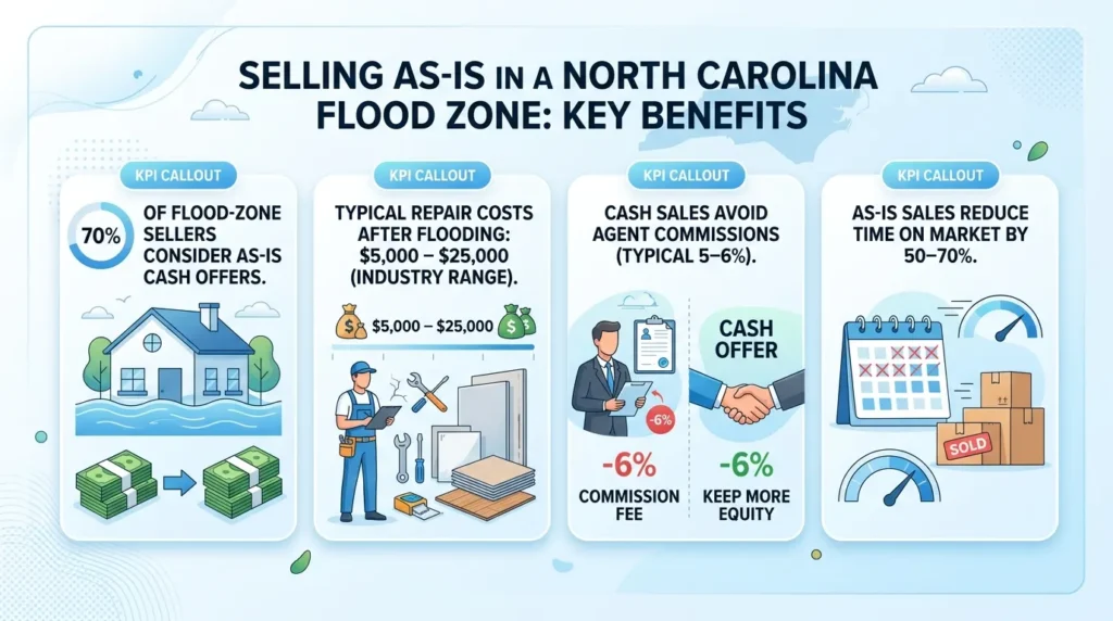 Selling a House in a Flood Zone in North Carolina - Selling as-is benefits