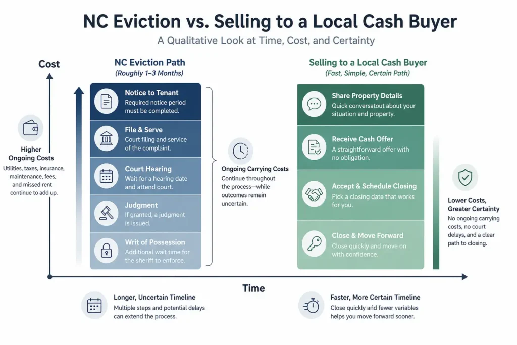 NC Eviction Process for Landlords - Eviction vs Selling to a local cash buyer