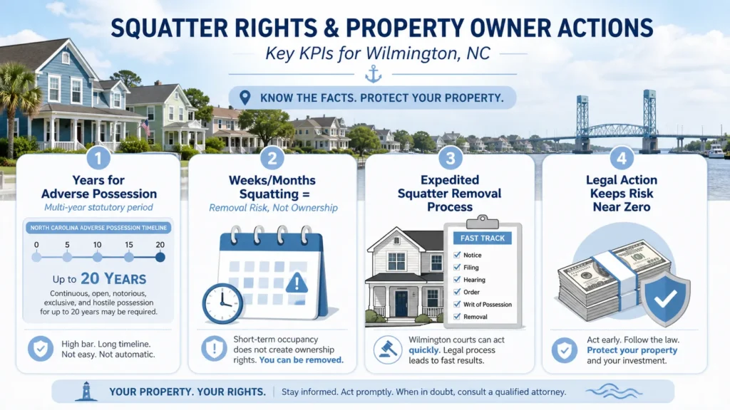 squatters rights North Carolina - Key KPIs for Wilmington NC