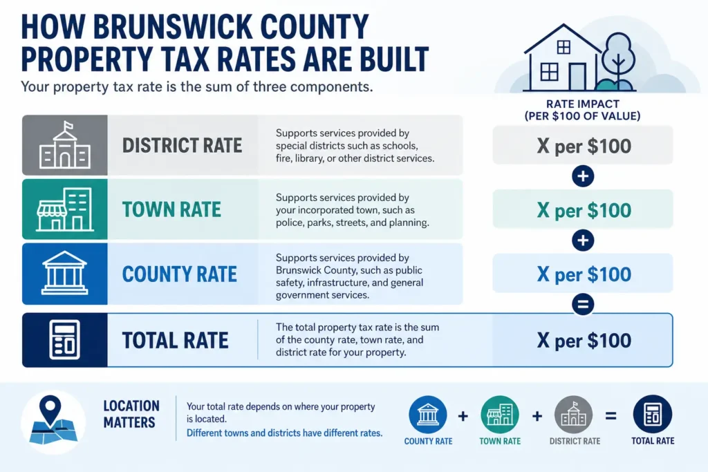 Brunswick County property taxes explained - How the property taxes rates are calculated