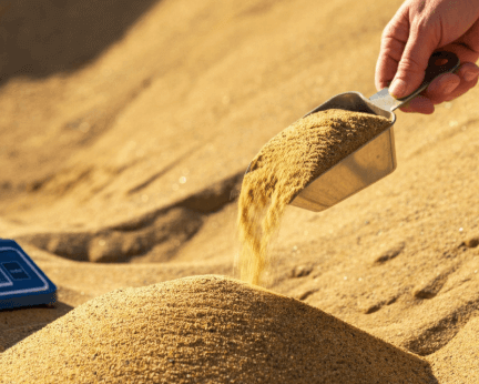 find the density of sand when buying land