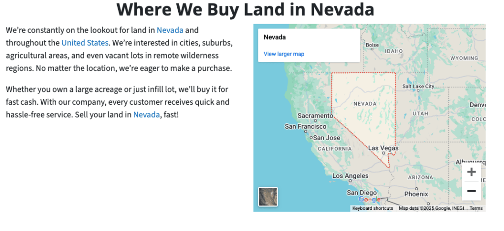 Cheapest States to Buy Land Nevada
