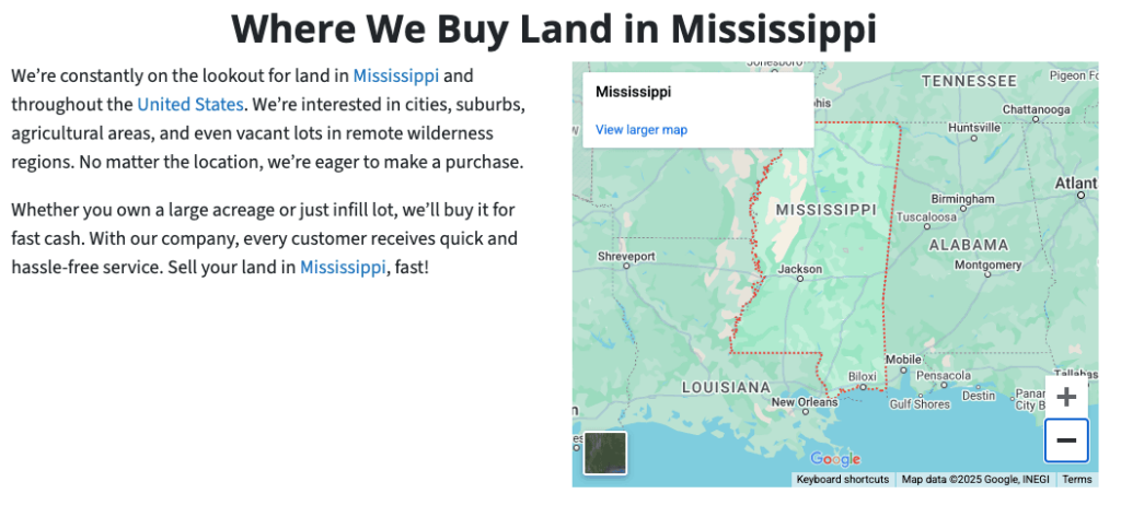 Cheapest States to Buy Land Mississippi