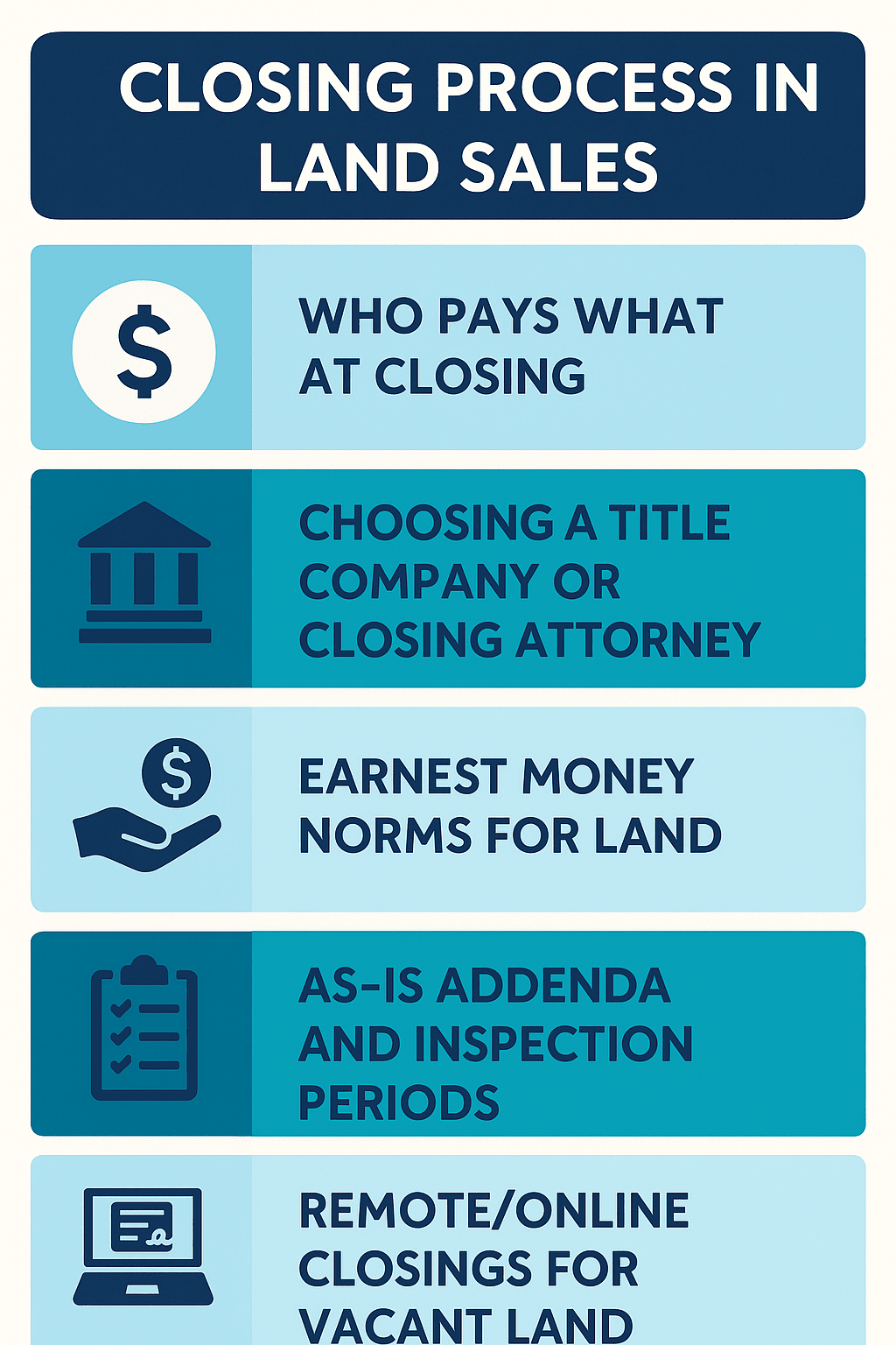 closing process land sales