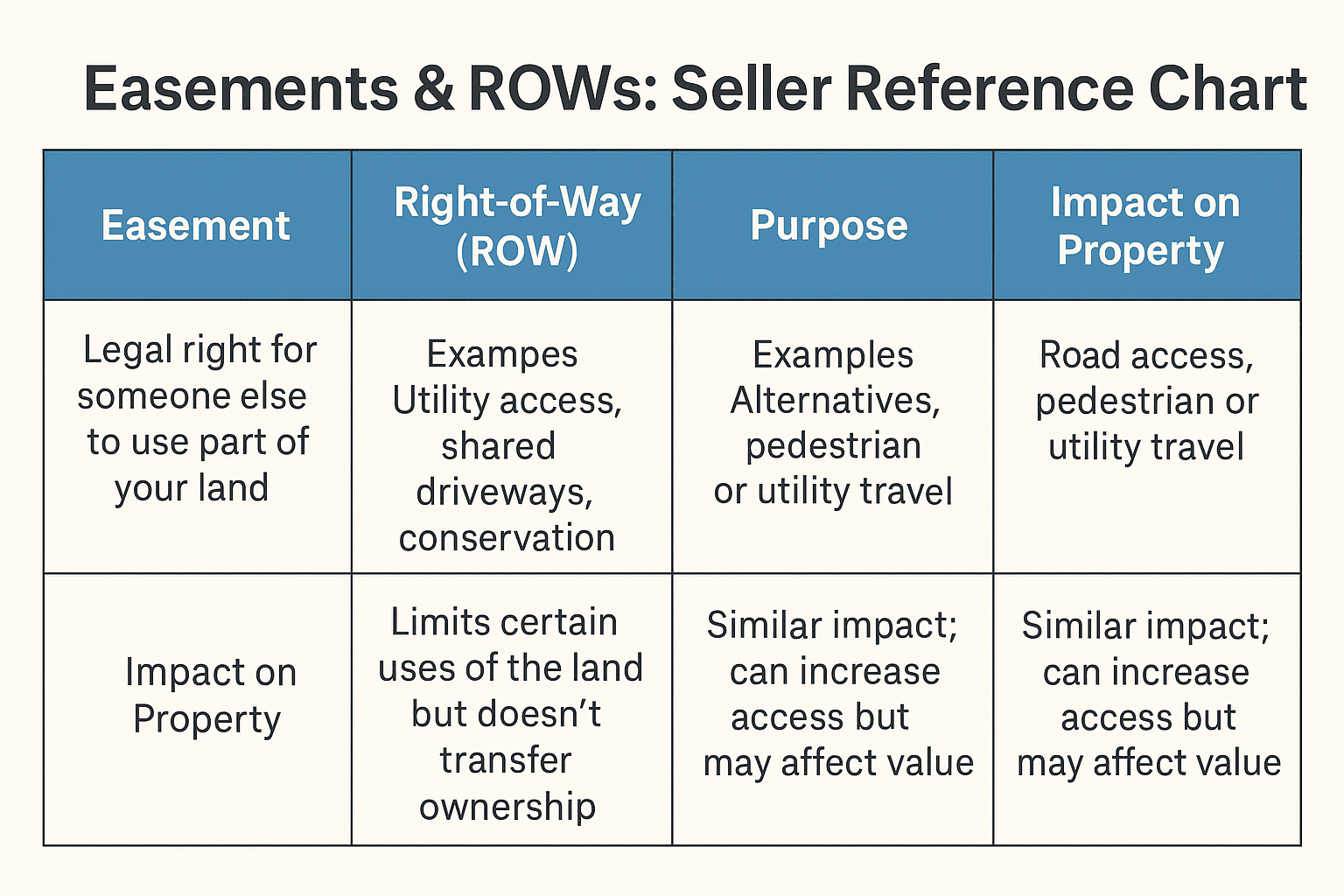 land sale easement