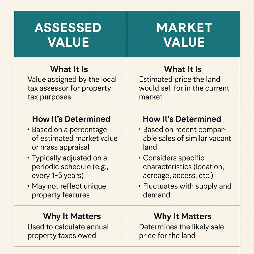 market value vs assessed value vacant land
