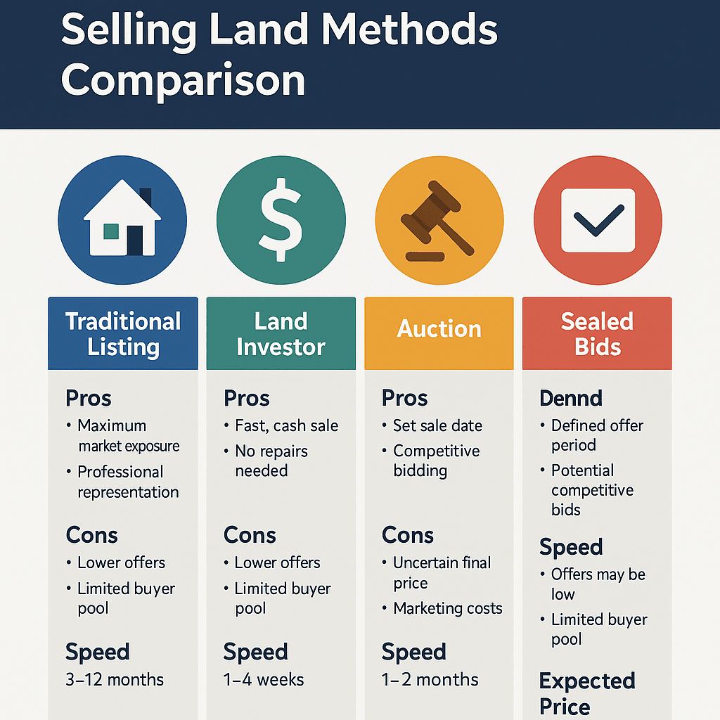 selling land methods