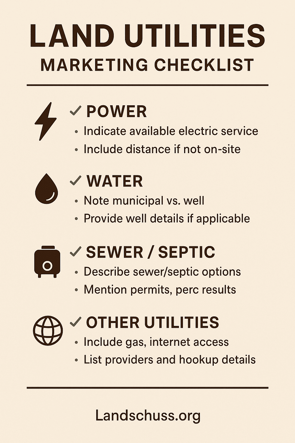 selling land with utilities
