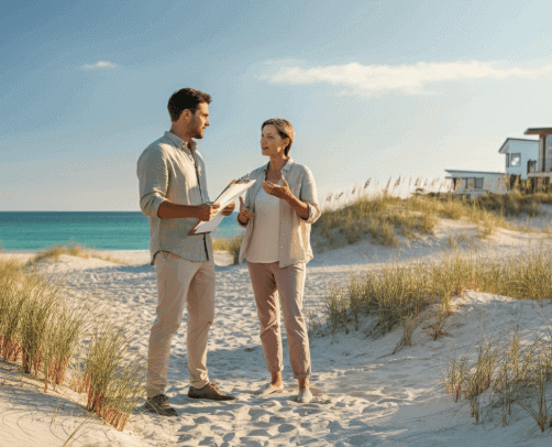 before buying land on beach
