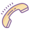 A graphic icon of a purple telephone handset, designed to symbolize connectivity and communication in real estate transactions. The sparkling effects around the handset enhance its appeal, making it an ideal representation for services such as real estate inquiries or client consultations over the phone.