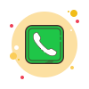 Icon of a green phone handset inside a square, representing a phone call or contact.