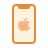 Icon of a mobile phone with a simple apple logo on the screen, symbolizing communication tools in real estate transactions.