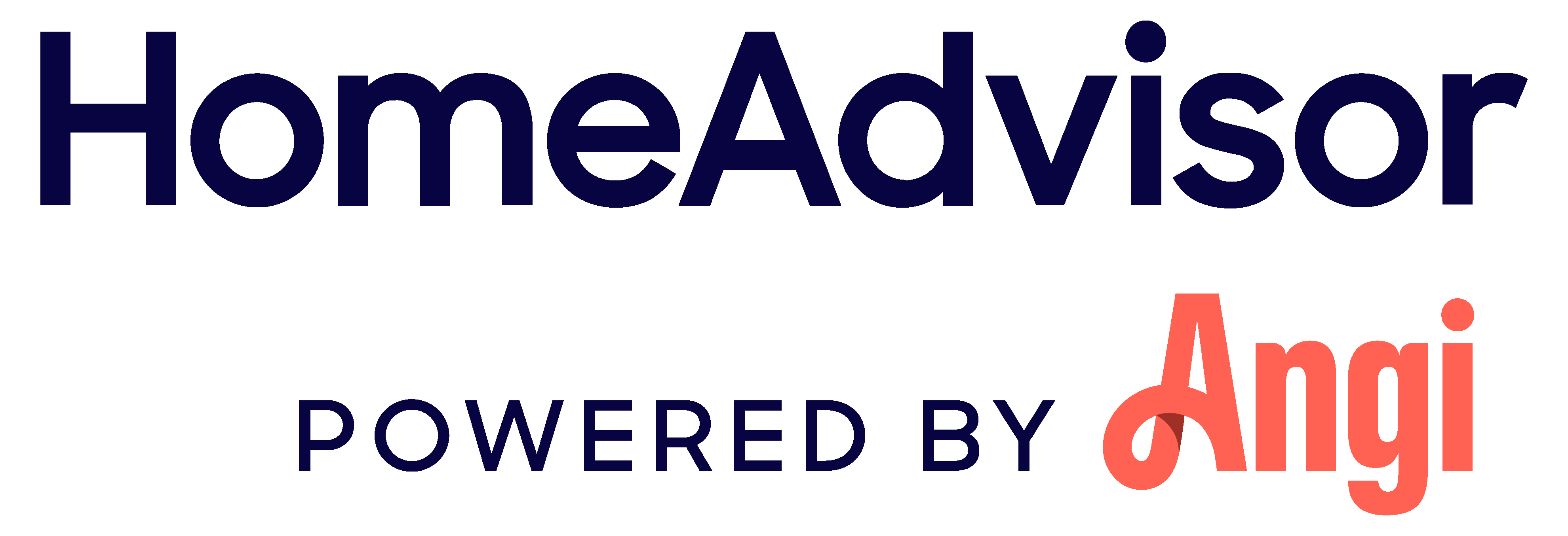 HomeAdvisor logo in dark blue with a smaller Angi logo in red underneath, representing a partnership between the two brands.