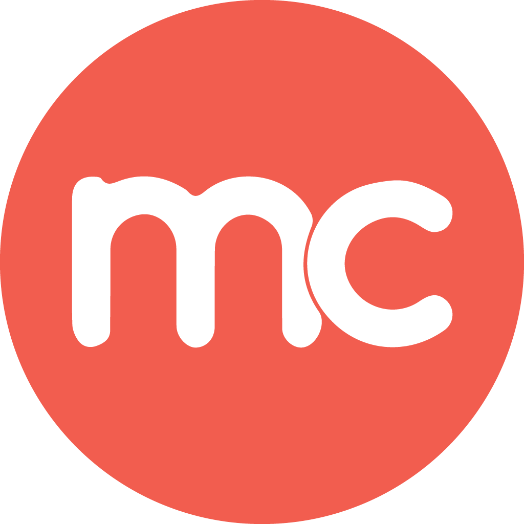 A red circle logo with white lowercase 'mc' letters, representing a brand or service.