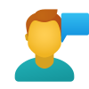  A simple avatar icon representing a consultation or interaction with a business professional.