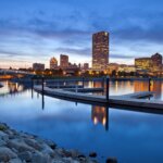 Downtown skyline and waterfront view for Selling a Flood-Damaged House in Milwaukee.