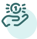 Hand with money on top logo