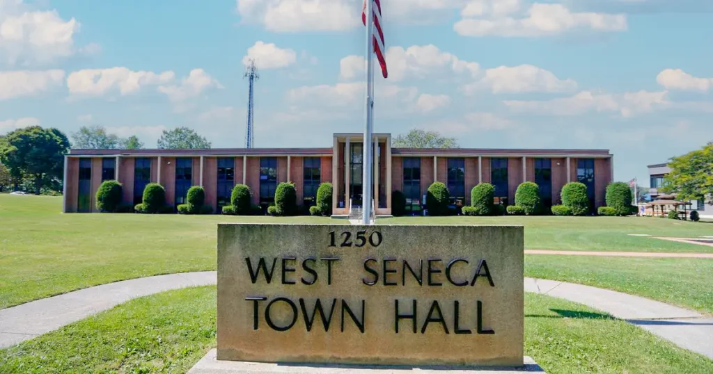West Seneca Town Hall building in West Seneca, New York