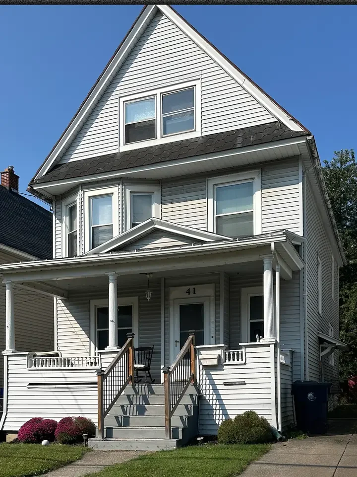 Gray two-story house in Western New York