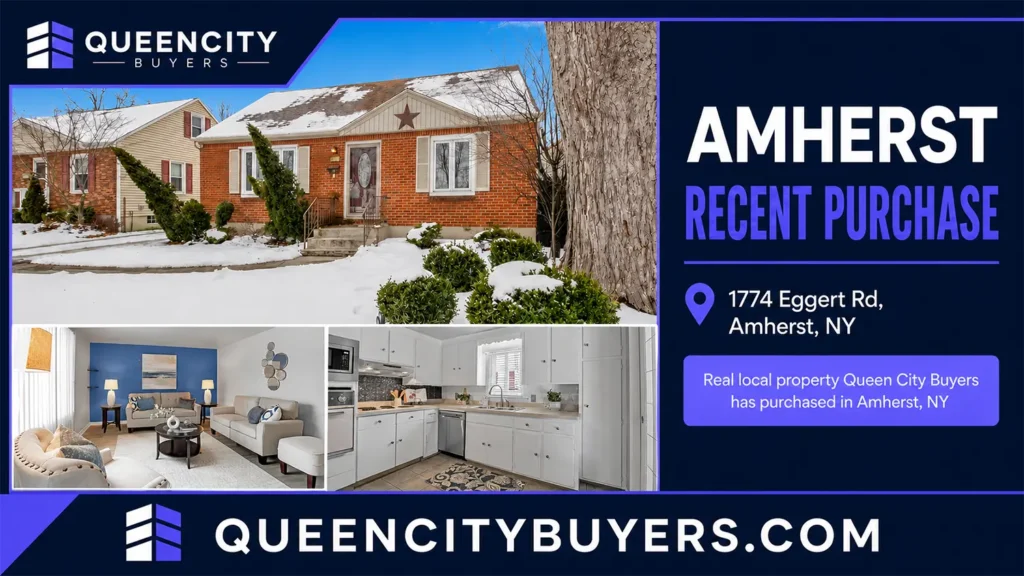 Queen City Buyers recent purchase proof card for 1774 Eggert Rd in Amherst NY