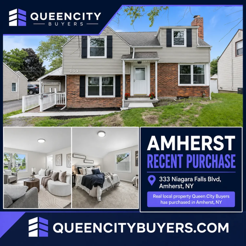 Queen City Buyers recent purchase proof card for 333 Niagara Falls Blvd in Amherst NY