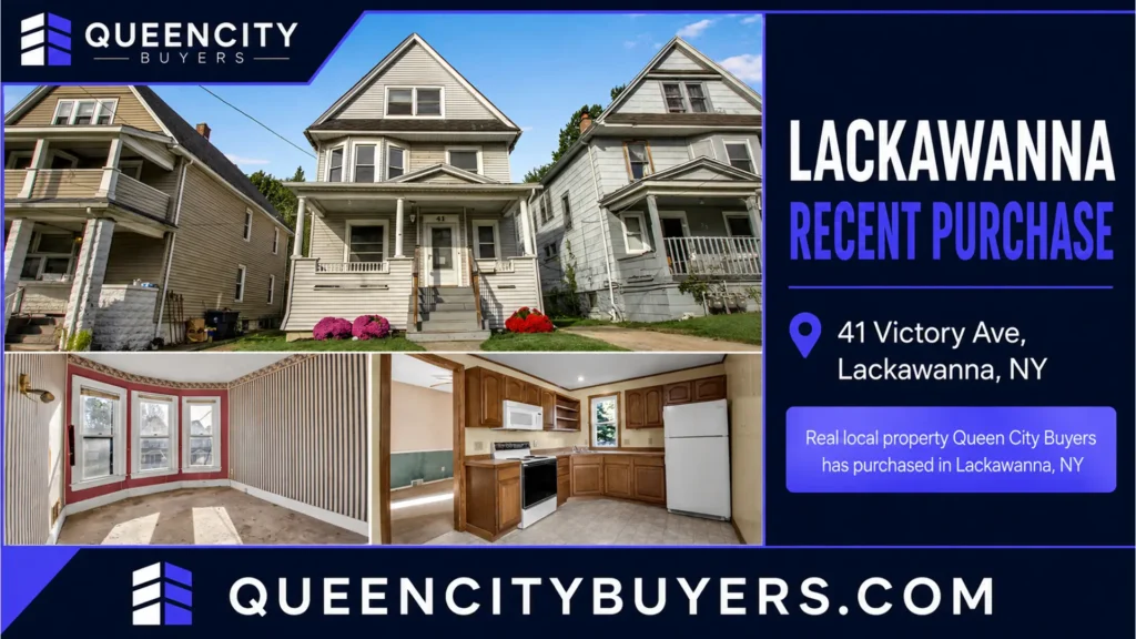 Queen City Buyers recent purchase proof card for 41 Victory Ave in Lackawanna NY