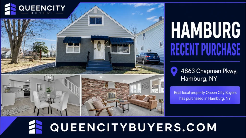Queen City Buyers recent purchase proof card for 4863 Chapman Pkwy in Hamburg NY